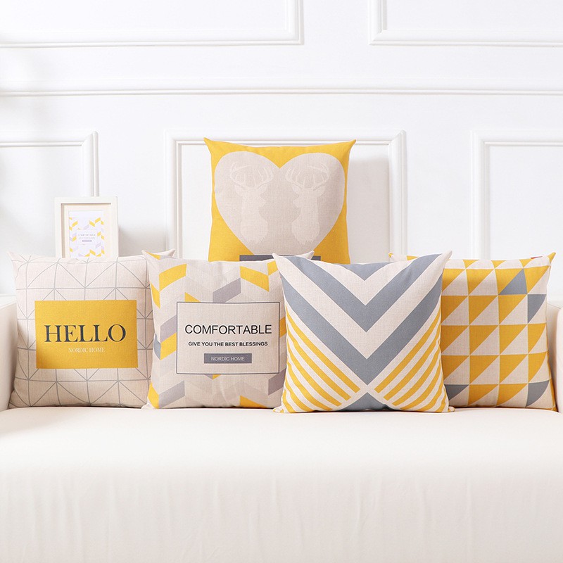 Vỏ gối vải lanh trang trí ghế sofa họa tiết sáng tạo | BigBuy360 - bigbuy360.vn