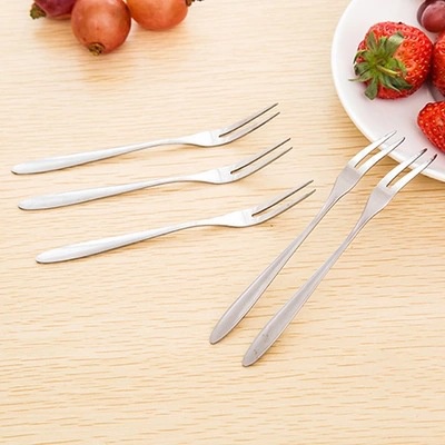 Dĩa Hoa Quả Cao Cấp - Nĩa Xiên Trái Cây Tráng Miệng Chất Liệu Inox Sáng Bóng Bền Đẹp