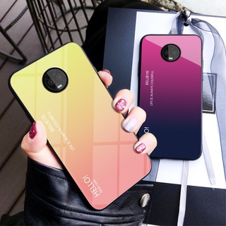 For [Motorola Moto G5s Plus] Gradient Tempered Glass Back Cover Protective Case