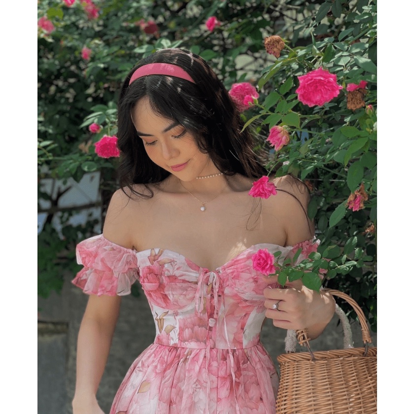 (HCM) ĐẦM VOAN HOA DỰ TIỆC SANG TRỌNG TÔN DÁNG , THỜI TRANG LỊCH THIỆP QUÝ PHÁI CHO CÁC NÀNG KME STORE