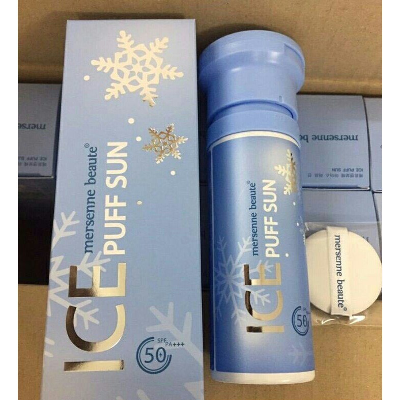 Kem Chống Nắng 3in1 Make Up Mát Lạnh Mersenne Beaute Ice Puff Sun SPF50+