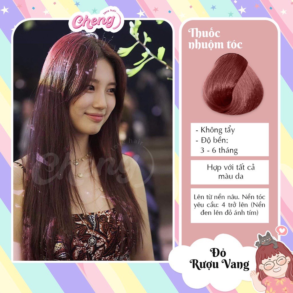 Thuốc nhuộm tóc ĐỎ RƯỢU VANG không tẩy tặng oxi trợ nhuộm | Chenglovehair, Chenglovehairs