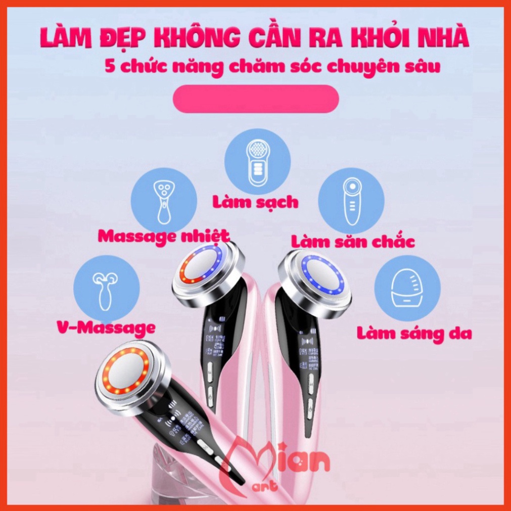 Máy massage mặt cầm tay - Dụng cụ mát xa mặt nâng cơ đẩy dưỡng chất, chăm sóc da mềm mịn trắng hồng tự nhiên