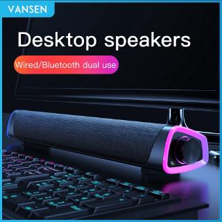 Loa máy tính để bàn V8 Đèn LED hỗ trợ kết nối có dây + Bluetooth Loa USB cho PC Máy tính xách tay Điện thoại di động
