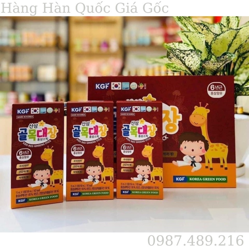[ Chính Hãng ] Nước Hồng Sâm Trẻ Em Kids Red Ginseng Stick KGF Hàn Quốc, Hộp 30 Gói * 15ml, Giúp Con Khỏe Mạnh Cao Lớn