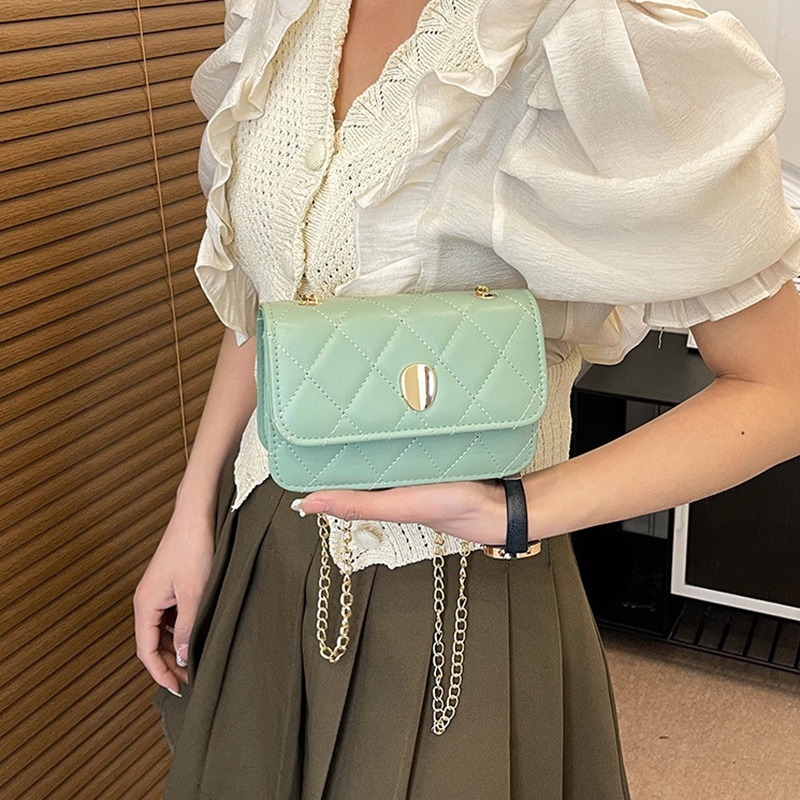 Túi dây xích đeo chéo IELGY kẻ hình thoi đơn giản thời trang thường ngày cho nữ