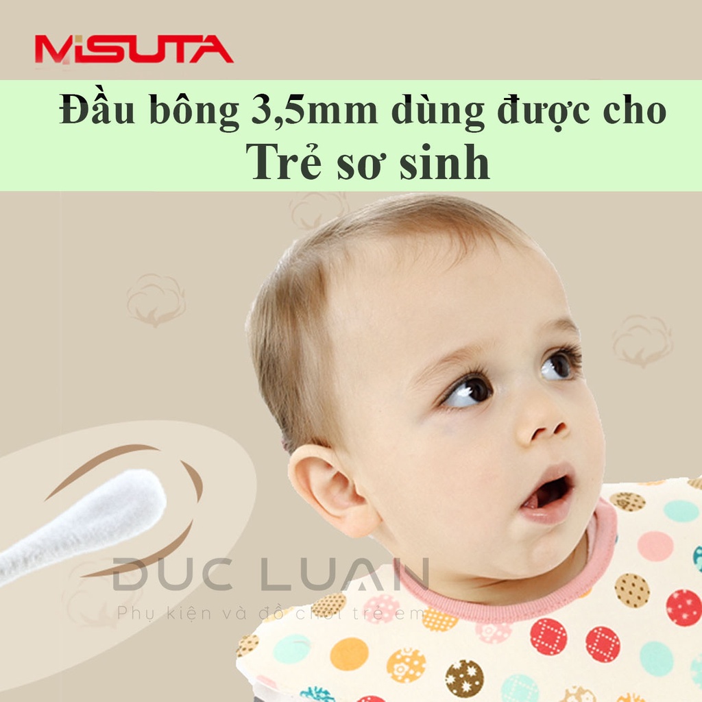 Tăm bông cho bé sơ sinh - Kháng khuẩn - chính hãng Misuta