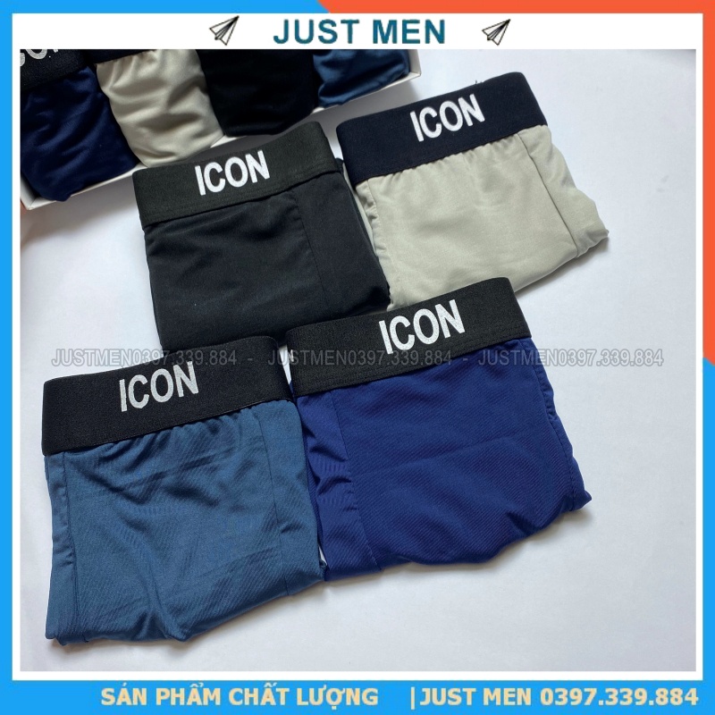 Quần Lót Nam Boxer Thun Lạnh ICON Co dãn 4 chiều, Quần sịp Nam Thun Lạnh Boxer ICON Denim Loại 1 | JUSTMEN