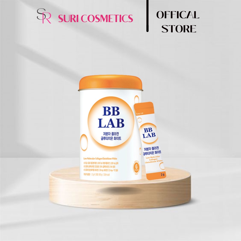 Bột collagen BB lab Glutathione giúp trắng da, mềm mịn da 30 gói*2g