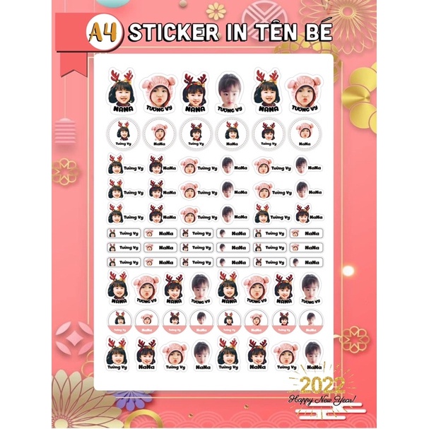 Sticker in hình bé dán bình sữa, vật dụng, ốp điện thoại ba mẹ