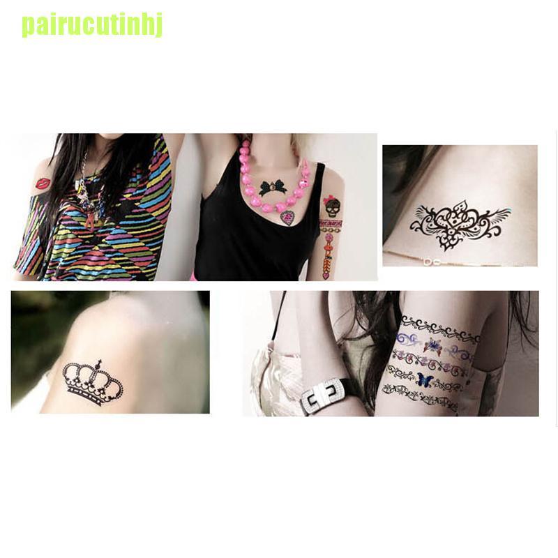 Hình xăm tạm thời hình vương miện kim cương không thấm nước thời trang