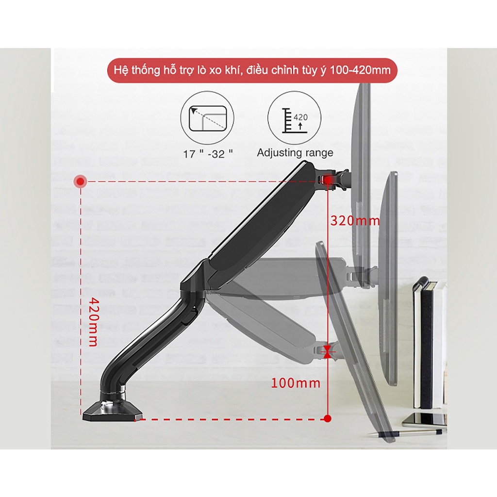 GIÁ TREO MÀN HÌNH MÁY TÍNH KALOC DS90( 17 ''-32'') ARM MONITOR