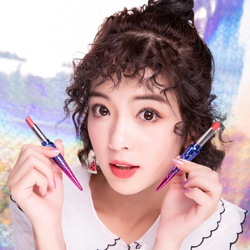 10 Colors Mermaid Matte Lipstick Pen Long-lasting Waterproof Not Fade Lip Liner Vitamin E Smoke Tube Stick