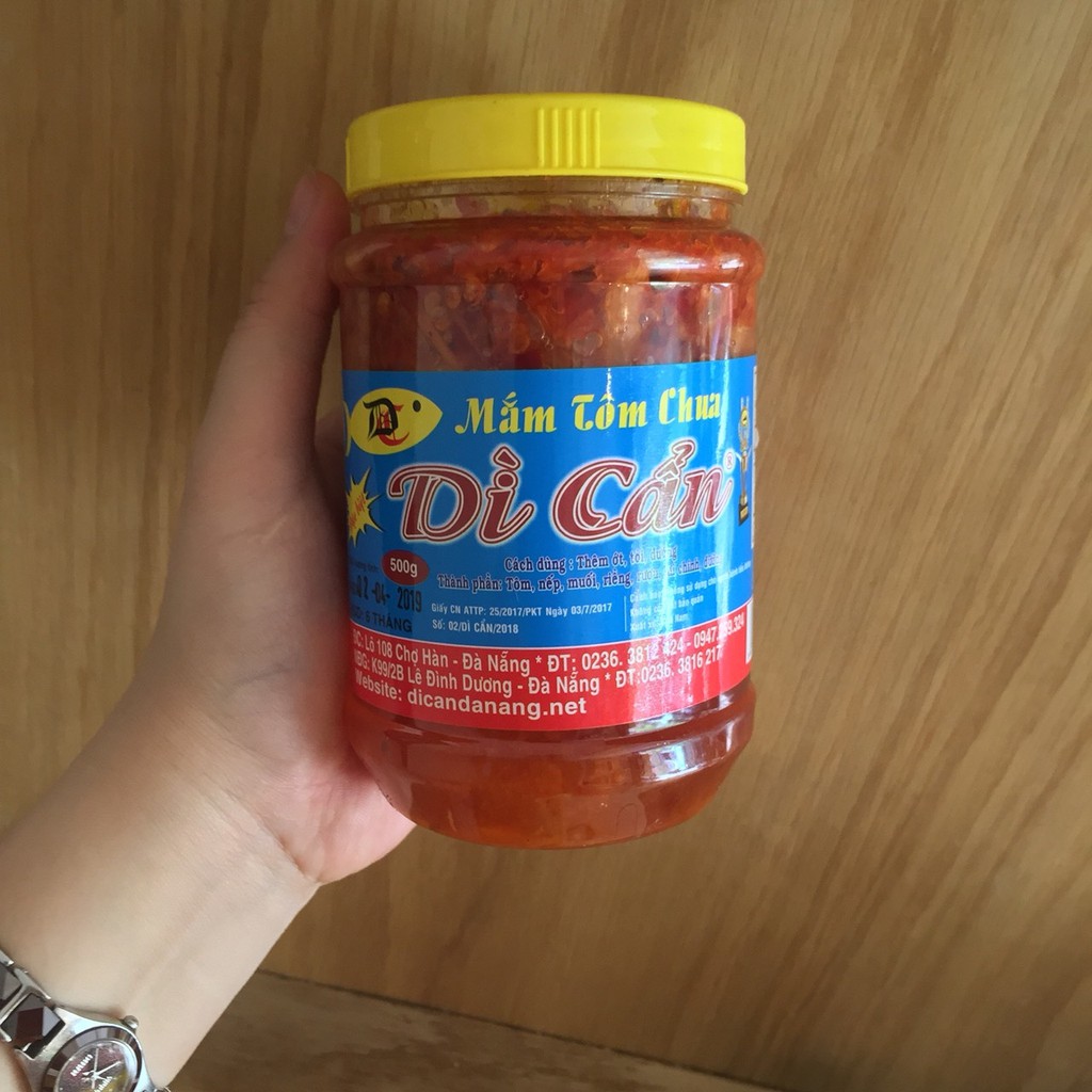 Mắm Tôm Chua Dì Cẩn_ Đặc Sản Đà Nẵng Hủ 500gr