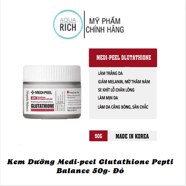Kem Dưỡng Medi-peel Glutathione Pepti Balance 50g- Đỏ