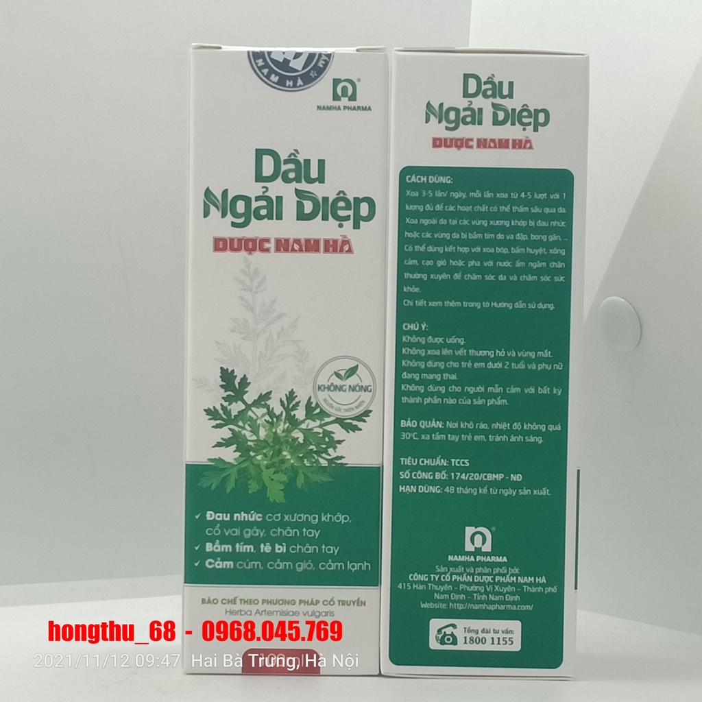 Dầu Ngải Diệp Dược Nam Hà giúp giảm nhanh các cơn đau nhức, tê bì
