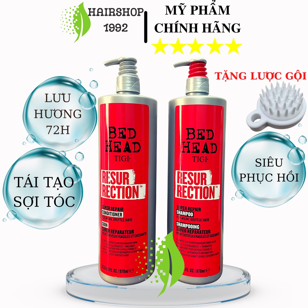 Dầu Gội Xả TIGI ĐỎ 970ML * 2 Phục hồi tóc hư tổn siêu mềm mượt | Dầu Gội TIGI Chính Hãng