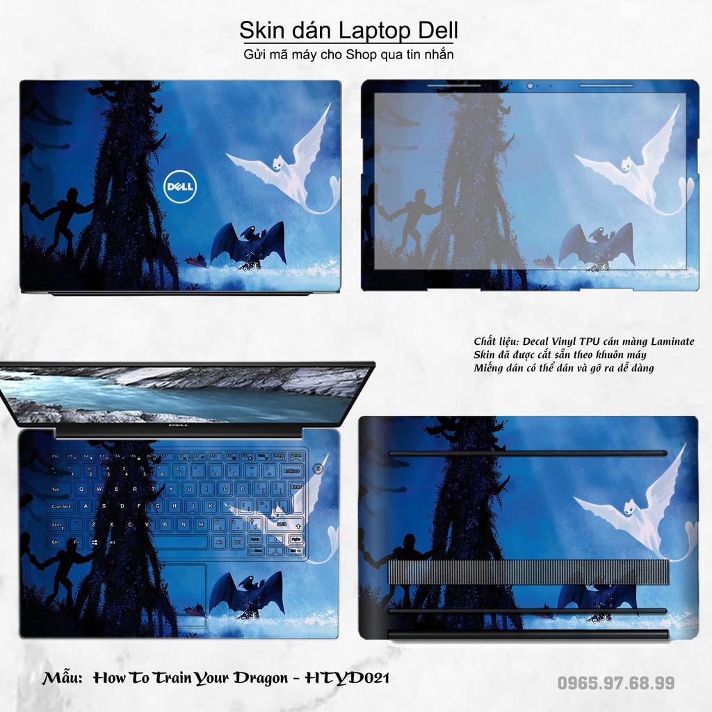 Skin dán Laptop Dell in hình bí kíp luyện rồng (inbox mã máy cho Shop)