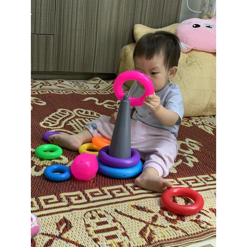 Xếp Vòng Mầm Non Cầu Vồng Size To Nhựa Nguyên Sinh BABY GLENN DOMAN