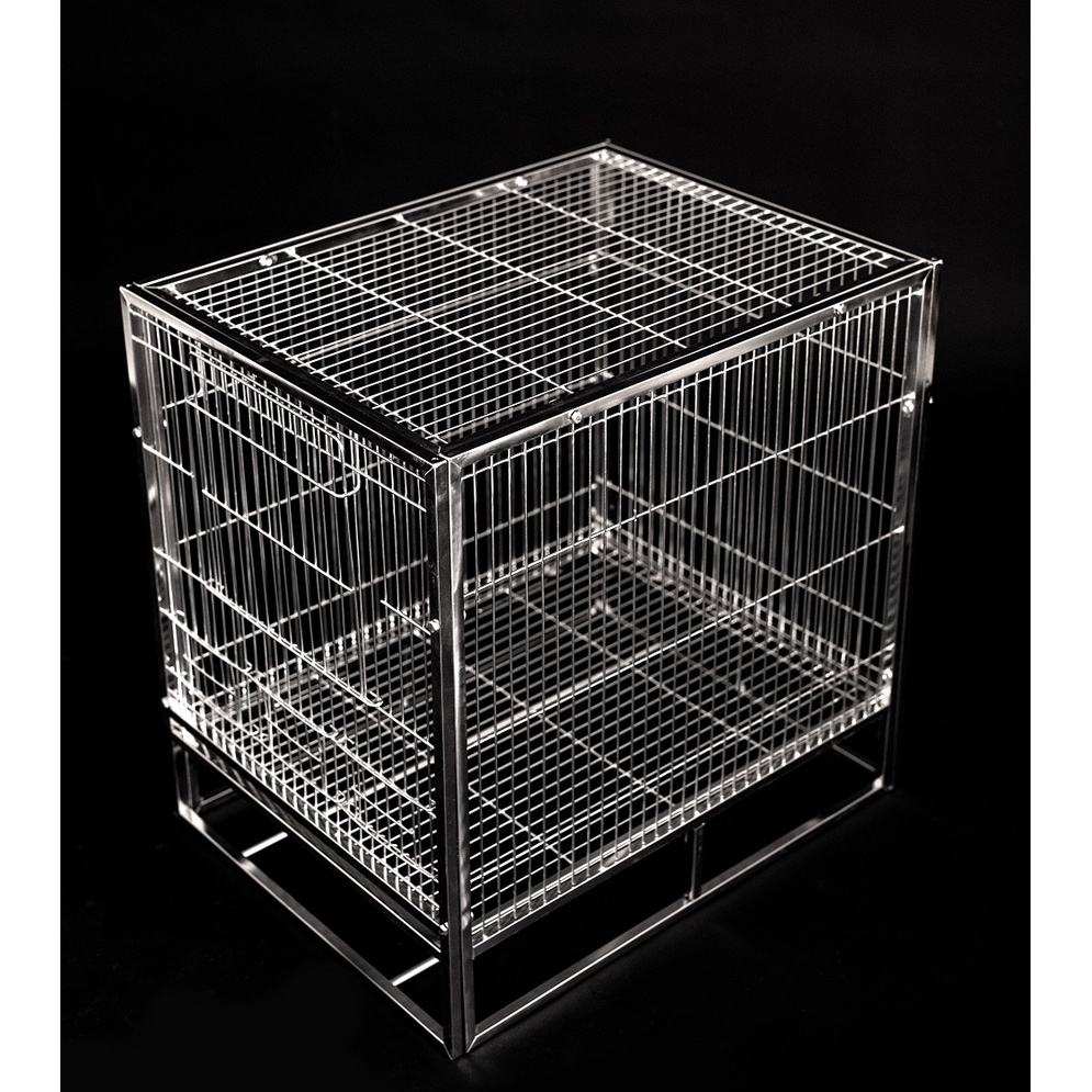 Lồng nuôi chim vẹt inox 201 có khay hứng phân kích thước nhỏ