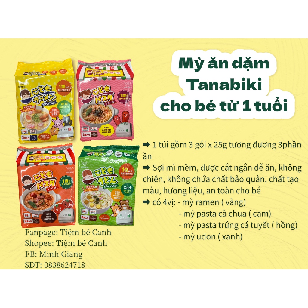 Mì ăn dặm cho bé từ 1 tuổi TANABIKI 🍜🍜🍜