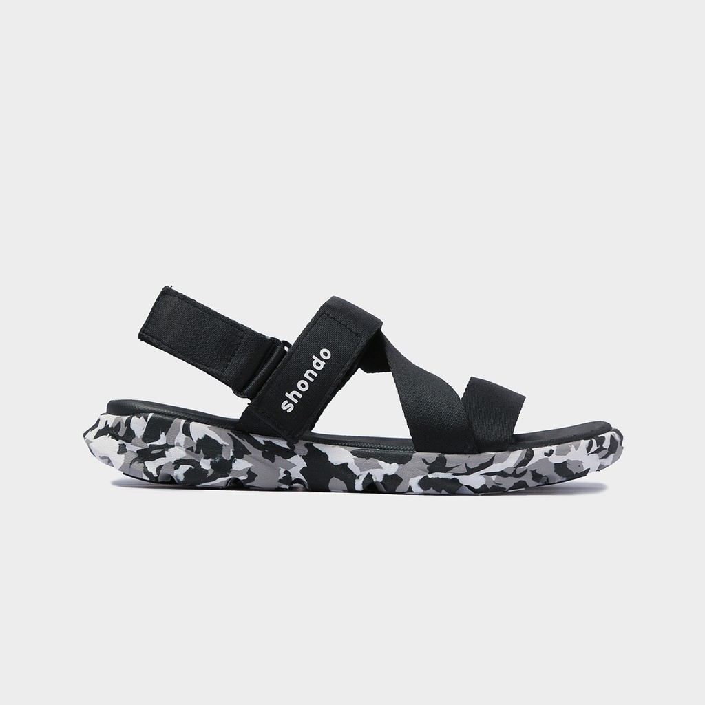 Giày sandal nam nữ SHONDO F6 Sport camo đen đi học, đi chơi [HÀNG CHÍNH HÃNG]