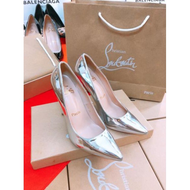 (ẢNH THẬT) Giày Cao Gót 10p Da Bóng Form Êm Chắc Chân Fullbox Bill Túi Cao Cấp