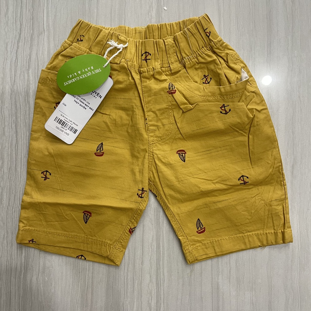 Quần ngắn Kaki Bé trai có túi cao cấp Thuỵ Quyên Cho Bé 1-8 Tuổi