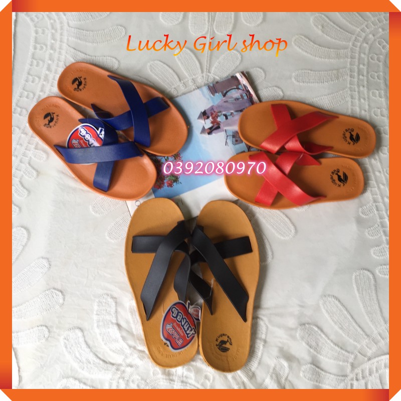 Dép Quai Chéo Nam Nữ Unisex Cao Su Đúc Dẻo Chống Trượt Siêu Bền Size 36-42 - Hàng Nhập Thái Lan
