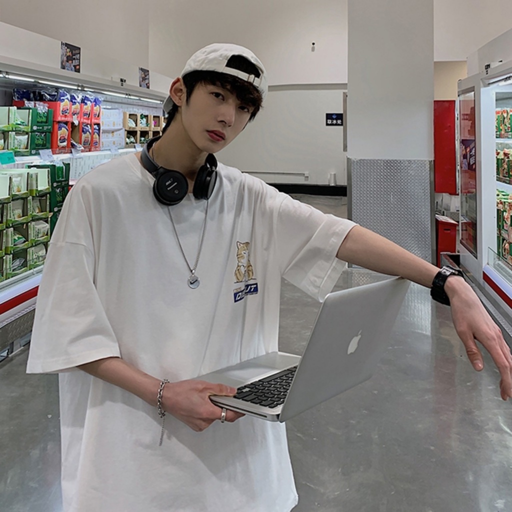 Áo Thun Tay Lỡ MÈO DISOUT Form Rộng Vải Thun Cotton Ulzzang Unisex