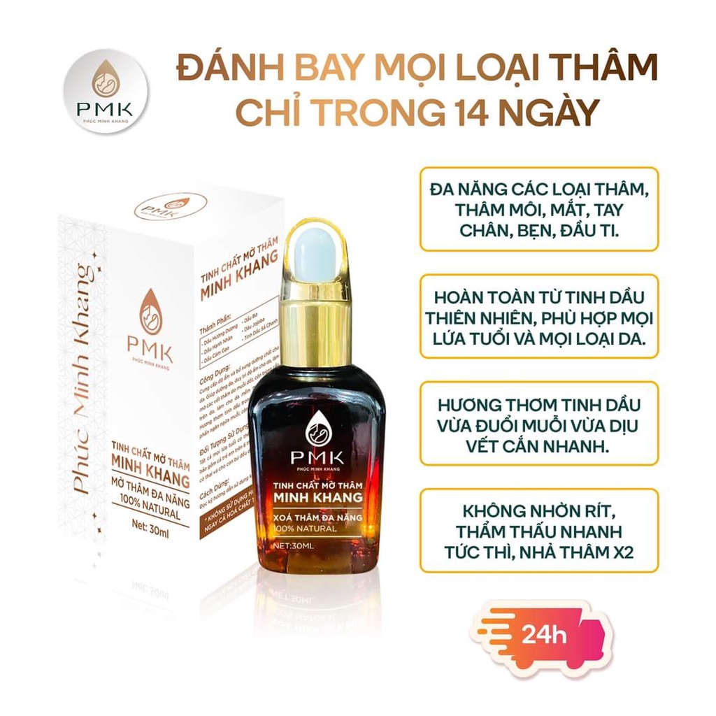Tinh chất Xóa mờ thâm Minh Khang- Xoá thâm Sẹo,thâm mắt, thâm môi,thâm nách,thâm mụn,thâm gãi ngứa - Chính Hãng