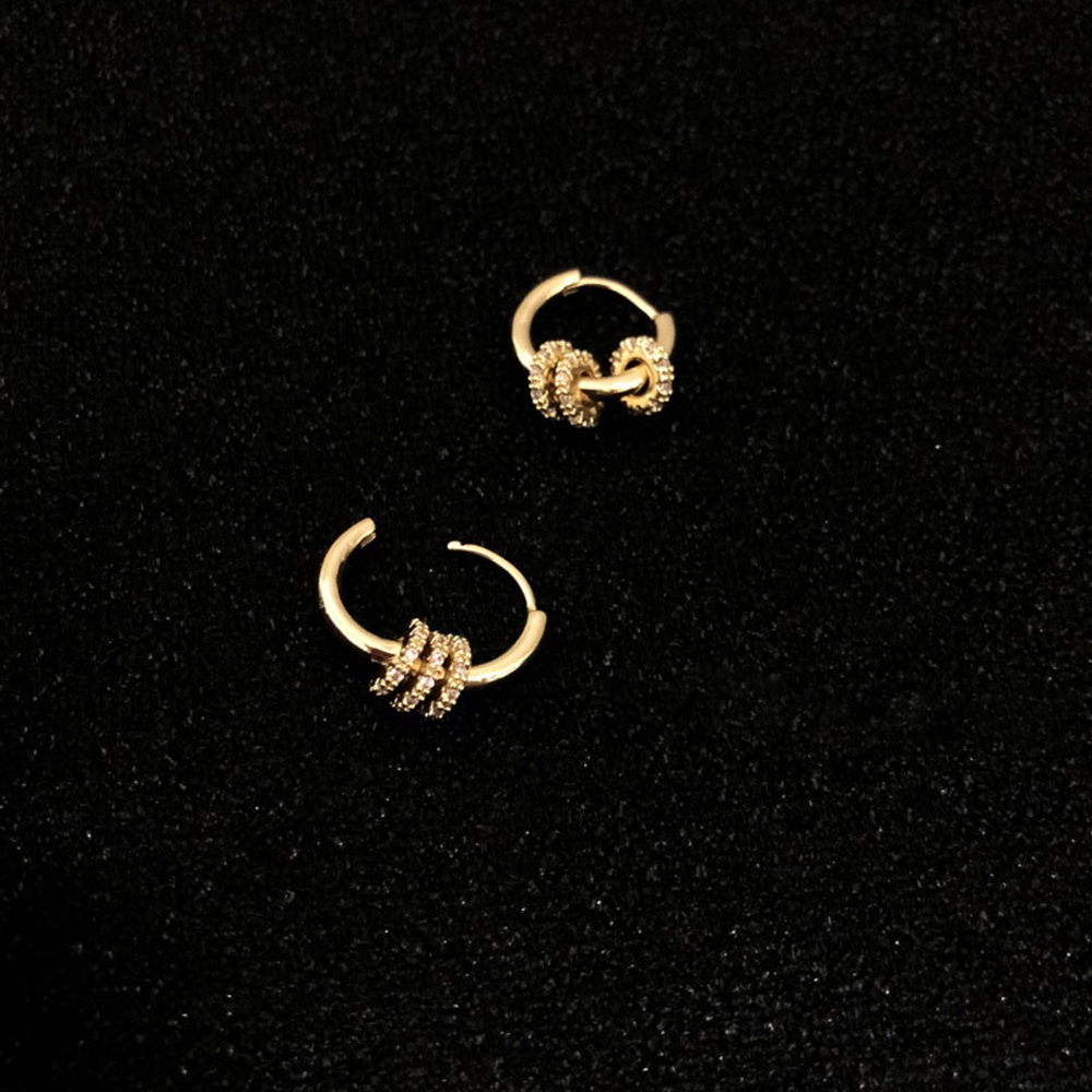 Hoa tai khoen tròn bằng hợp kim mạ phong cách cổ điển sành điệu cho nữ