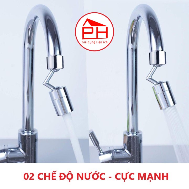 ĐẦU NỐI TĂNG ÁP VÒI NƯỚC bồn rửa chén bát bồn lavabo rửa mặt (Xoay 720 độ) thiết kế thông minh - Gia dụng Phước Hòa