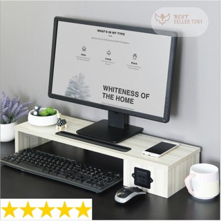 Kệ để màn hình máy tính có ổ cắm điện ⚽Home&Tech⚽