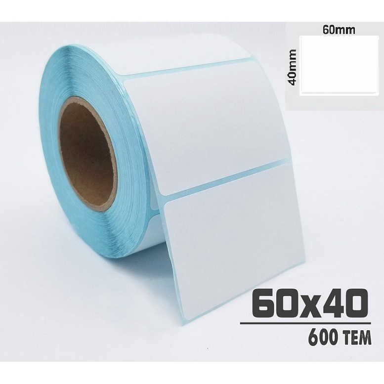 Decal nhiệt in tem nhãn, mã vạch khổ 60x40 mm, cuộn 30m,giấy in nhiệt,giấy in mã vạch