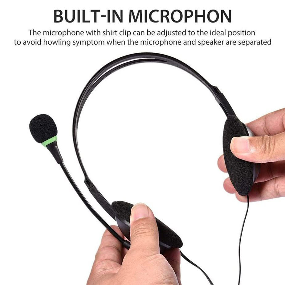 Tai Nghe Chụp Tai Có Dây Kèm Mic Chống Ồn Tiện Dụng Cho Máy Tính Laptop