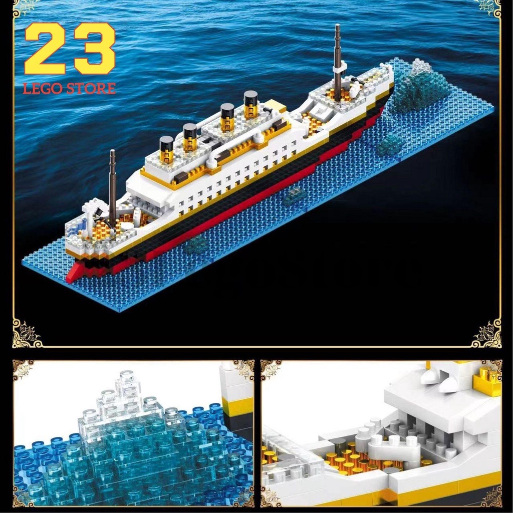 Bộ đồ chơi lắp ghép Tàu Titanic cỡ nhỏ dài 32cm , Titanic Ship làm đồ trang trí hoặc quà tặng độc đáo