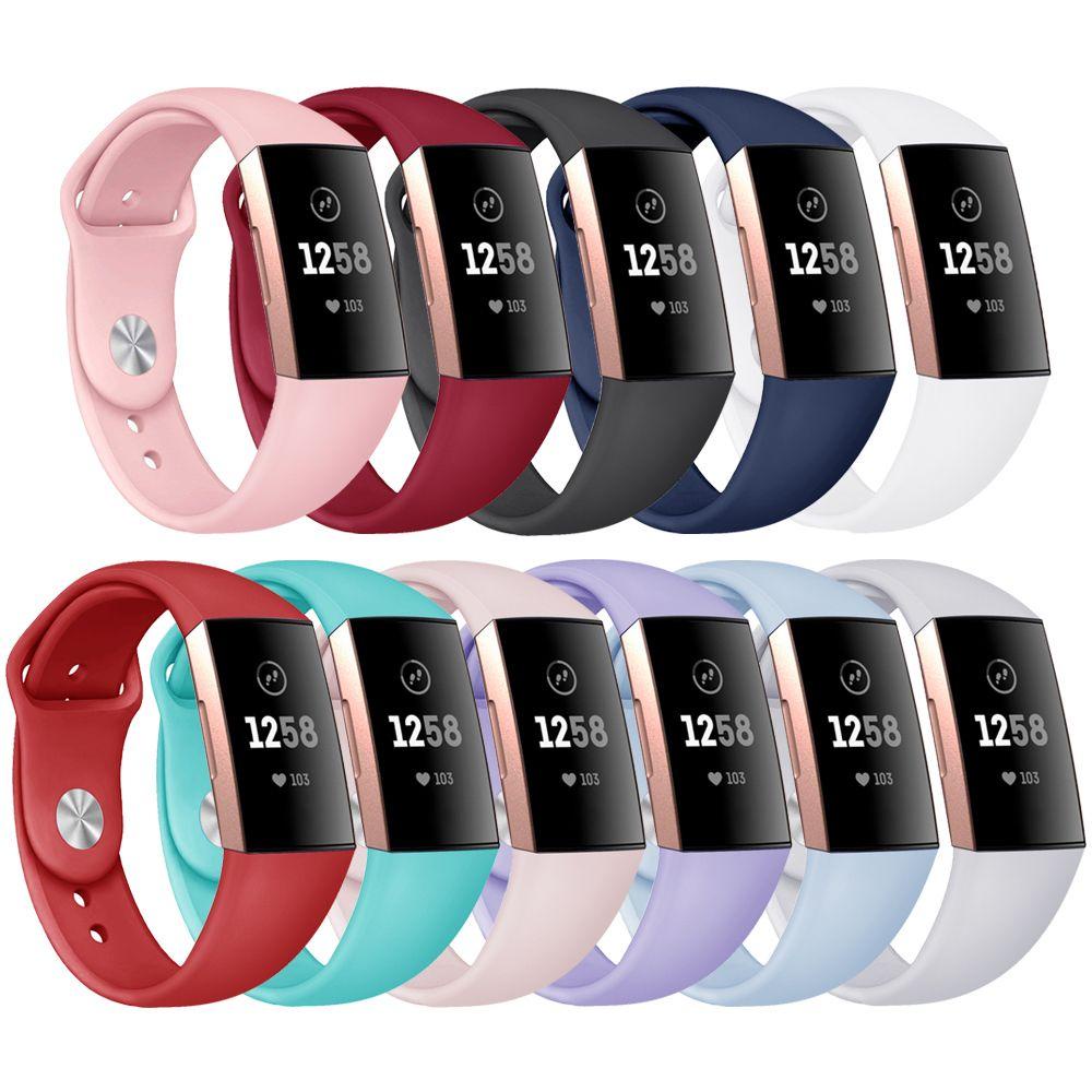 Dây Đeo Silicone Mềm Nhiều Màu Sắc Cho Đồng Hồ Fitbit Charge 3