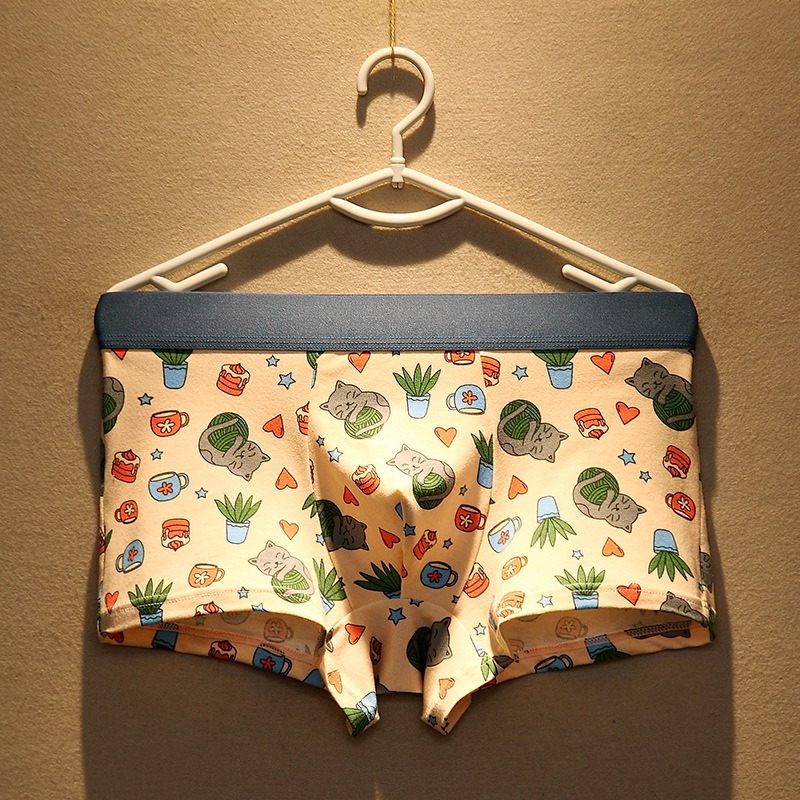Quần Lót Boxer Vải Cotton In Họa Tiết Thời Trang Cho Nam