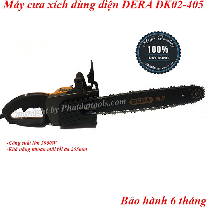 [ RẺ VÔ ĐỊCH ] Máy cưa xích dùng điện DERA DK02-405 - Công suất 1300w - Siêu bền- gọn - nhẹ - mạnh