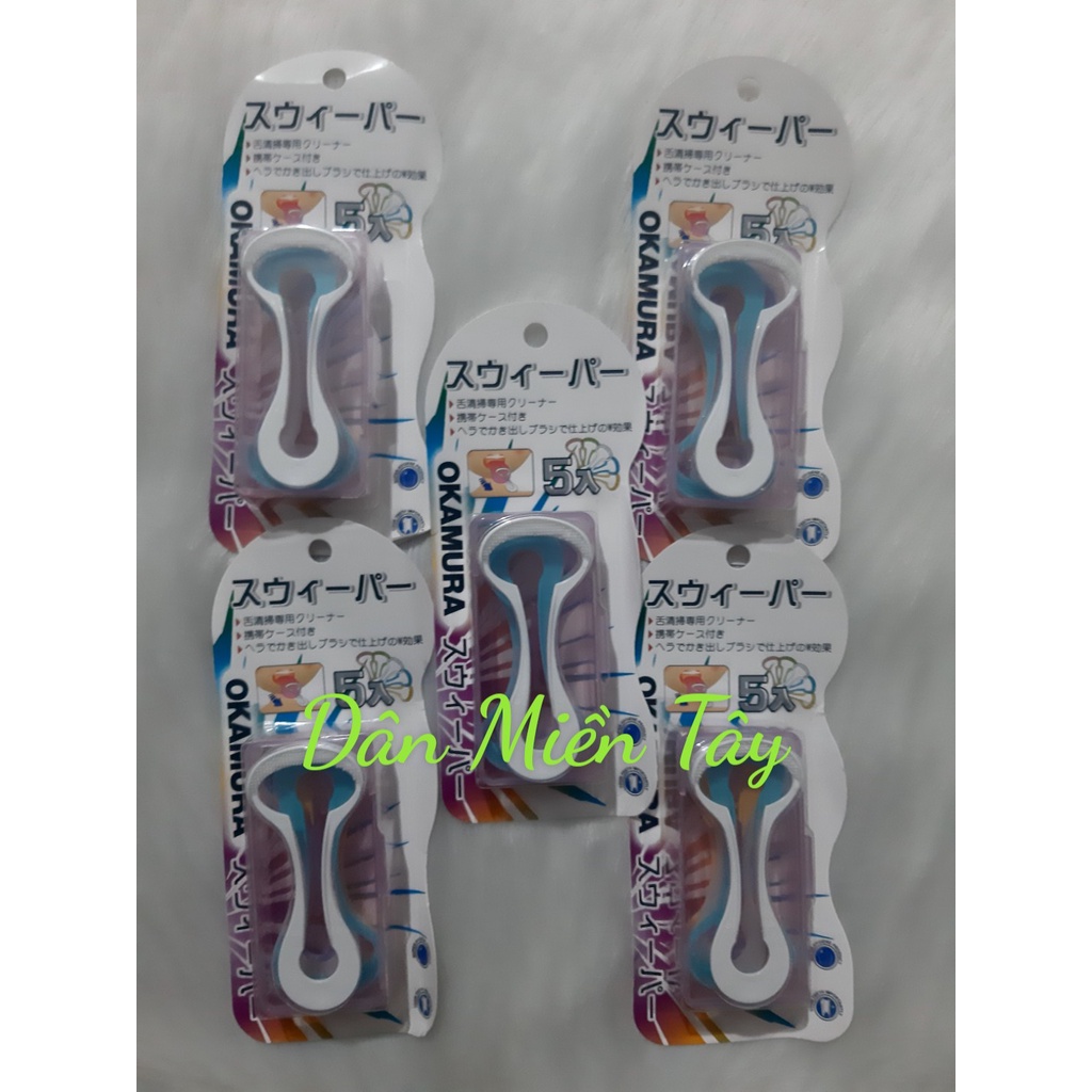 OKAMURA_ Combo 5 Vỉ Dụng cụ cạo lưỡi cao cấp Nhật Bản Okamura (vỉ 5 cái)