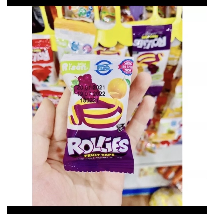 KẸO DẺO CUỘN ROLLIES RISEN VỊ TRÁI CÂY GÓI 350G