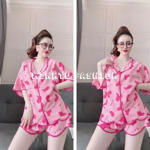 Đồ Ngủ Pijama bigsize nữ ⚡FREESHIP⚡ Quần Áo Ngủ Nữ  tay ngắn chất lụa mát, phom dáng rộng rãi, phom dưới 65kg | BigBuy360 - bigbuy360.vn