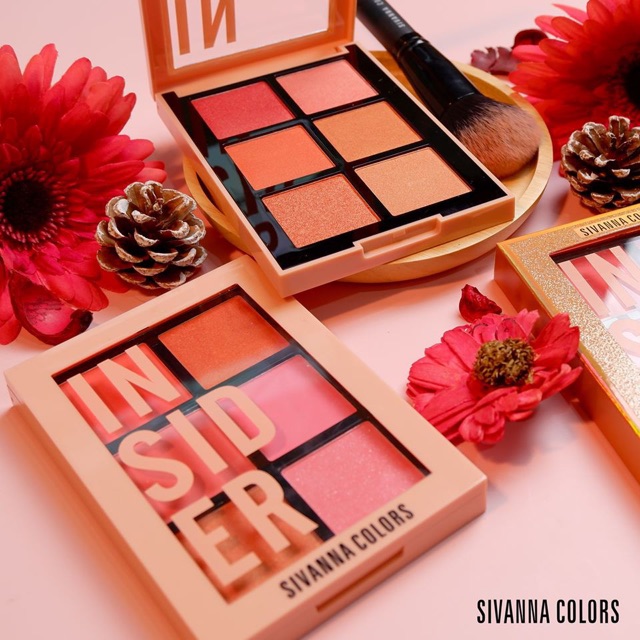 Bảng Phấn Má Hồng 6 Ô Có Nhũ Và Lì Sivanna Insider Intensity Palette siêu xinh