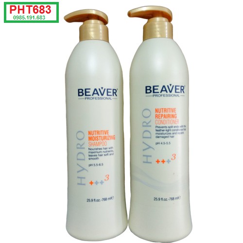 Bộ Dầu gội xả siêu dưỡng Beaver Nutritive +++3 768ml