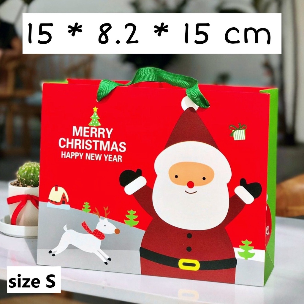 HỘP VÀ TÚI GIẤY ĐỰNG QUÀ GIÁNG SINH HÌNH ÔNG GIÀ NOEL CUTE