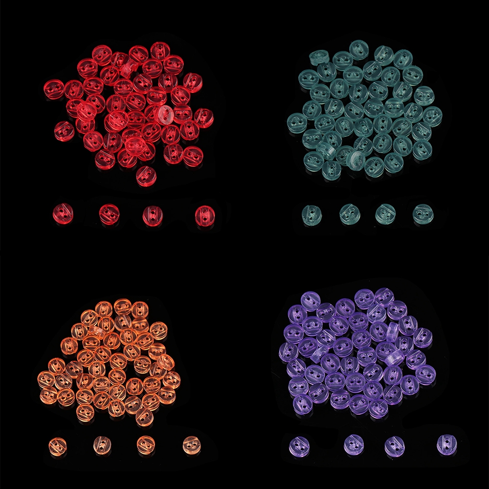 Bộ 50 cái nút khóa quần áo búp bê 5mm trong suốt