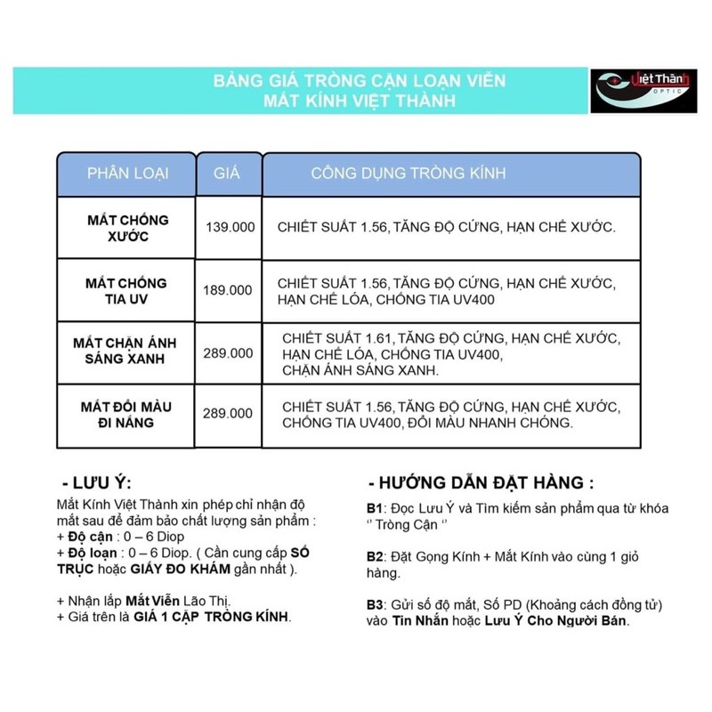 Tròng Kính Độ Cận Viễn Loạn