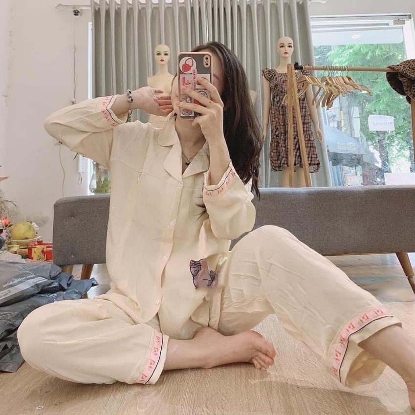 Bộ Bầu Và Sau Sinh Pijama Dài Tay Quần Dài 2 Chức Năng Có Khóa Cho Con Bú Mặc ở Nhà A074 Lin Store66
