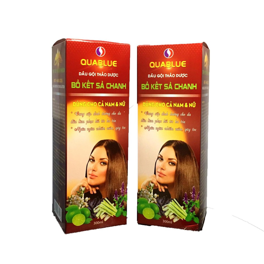 Dầu gội bồ kết sả chanh QUABLUE - Tinh túy thiên nhiên Chai 300ml